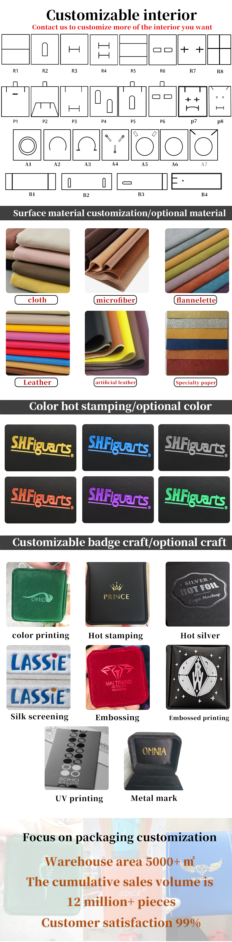 Custom Logo Red Paper Jewelry Box For Necklace Earrings Ring Handmade Rectangle