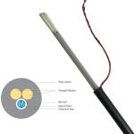 TWO FRP Single Mode GYFFY Aerial Fiber Optic Cable 6 / 8 / 12 / 24 Cores Mini
