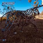 Large outdoor animal art decoration abstract hollow buffalo stainless steel