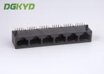 Factory price black plastic housing 6 port rj45 connector without transformer
