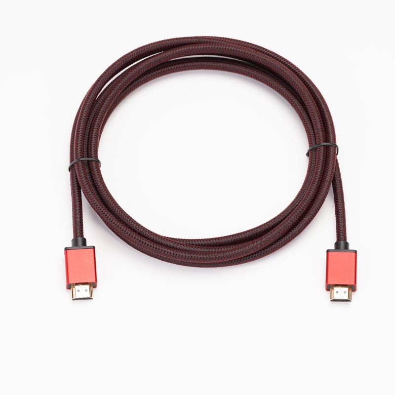 18Gbps High Speed HDMI Cable 4k@60Hz HDR Aluminum Shell Red Braided HDMI Cable