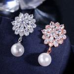 CZ earrings Brass setting zircon stud earrings hip hop bling blilng jewelry