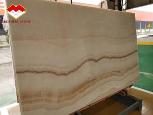 Wholesale Backlit White Wooden Onyx Book Matched 18mm Jade Onyx Slab from china suppliers