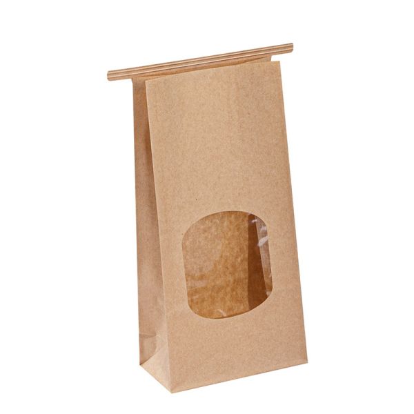 Food Grade Kraft Paper Pouch With Window Uncoated Lining OEM ODM Service