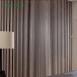 Flame Retardant E1 MDF Wood Veneer Slat Panels Dustproof for bedroom