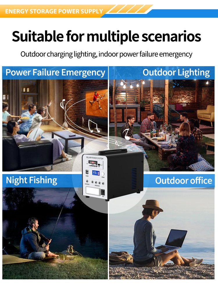 128WH Lifepo4 Solar Generator For Camping Outdoor Solar Panel Power Station