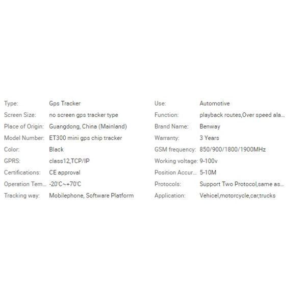 Mini GPS Tracker Device Wide Voltage DC 9V - 100V With 200mah Rechargeable Li - Ion Battery