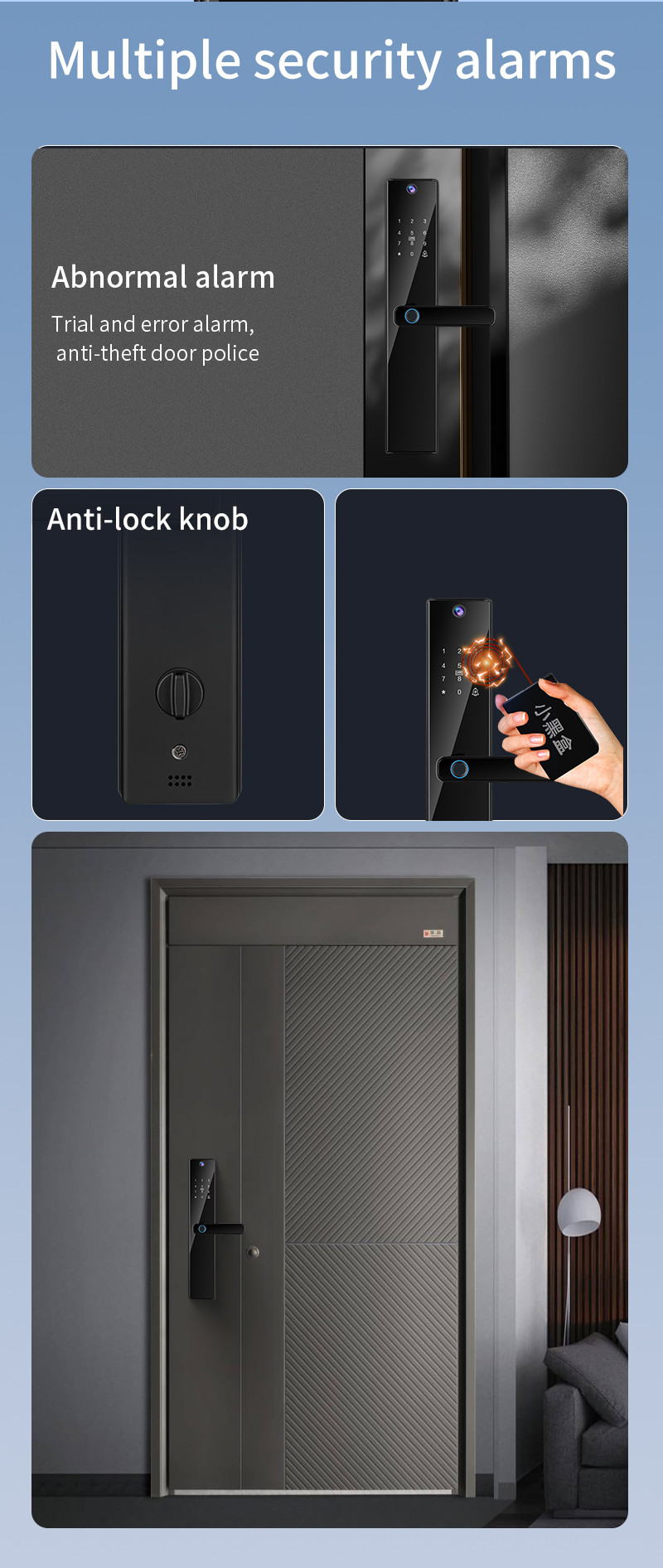 Smart Home Wifi Camera Tuya APP Intercom Viewer Smart Digital Door Lock Biometric Fingerprint