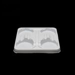 White PET Disposable Takeaway Tray, 4-Part Coffee Cup Holder For Milk, Yogurt,