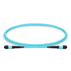 Wholesale Aqua 1m MPO MPO Type OFNP fiber optic trunk cable OM3 Multimode from china suppliers