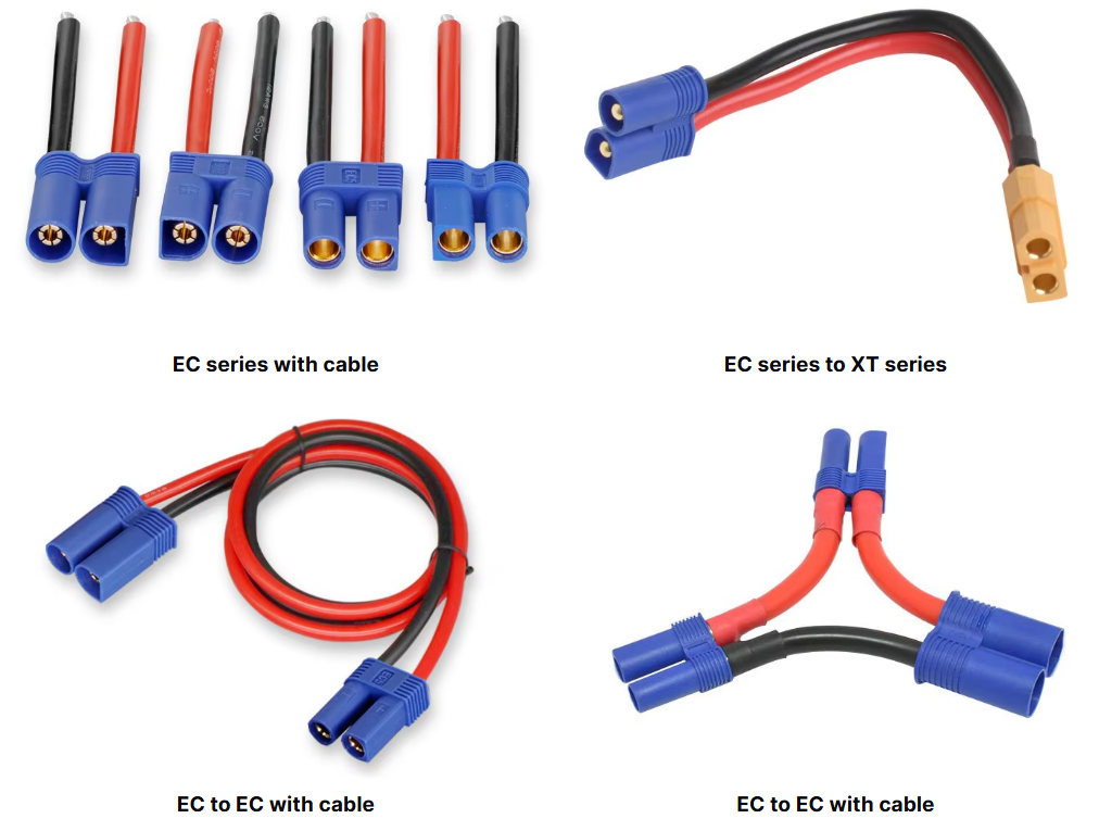 3.0mm EC3 Connector Male To Female Drone Lithium Battery Power Adapter For RC