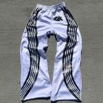 Custom Windbreaker Side Stripe Embroidery Print Oversized Nylon Jogger Wide Leg