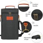 Leakproof Insulated Padded 2 Bottle Gift Tote Carrier Custom Travel Wine Bag
