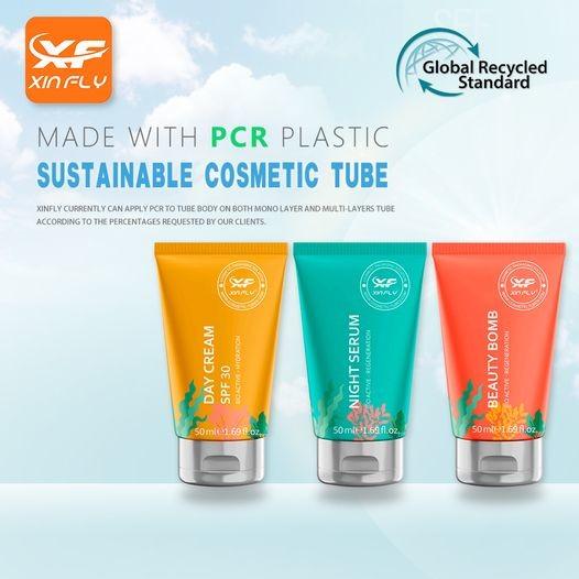 50ml PRC plastic Cosmetic Tube Package for Body Lotion with flip caps for facial