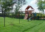 Green Color Vinyl Coated Chain Link Fence For Garden All Opening Size