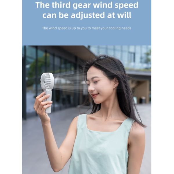 Personalized Mini Double Fan Blade Double Motor 180 Degree Foldable HandHeld Fan with Super conducting ice porcelain refrigeration