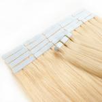 #60 Lightest Blonde Real Human Hair Tape In Extensions Straight Texture