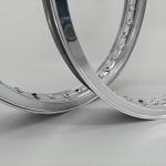 Polished Akront Style Valanced Alloy Motorcycle Rims 18" 19" 21" with Polished