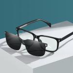Absorbing Polarized Magnetic Sunglasses Two Lenses Square Men'S Myopia