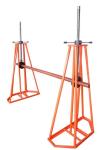 Foot Brake Hydraulic Cable Drum Stand Easy Move With Trapezoidal Structure