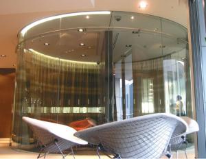 Wholesale 12.76mm Clear Toughened Laminted Curved Glass Fixed And Sliding Panels Office Partition from china suppliers