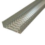 Enamel Paint Ventilated Cable Tray Smooth Edges Grey Color High Durability