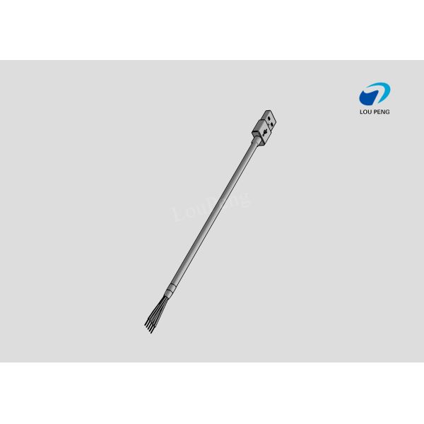 USB Cable Assemblies, USB 4-Position Plug, AM to Tin sealing wire, Single-Ended, Standard, 28AWG Wire Size, Black