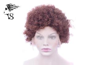 Wholesale Afro Short Curly Full Lace Human Hair Wigs For Black Women Iron Red Color from china suppliers