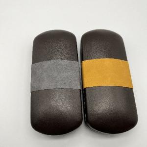 Wholesale Leisure Brown Faux Suede Metal Sunglass Case Glasses Durable Double Side Magnet from china suppliers