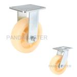 Nylon Trolley Wheels Heavy Duty Rigid Casters Bright Zinc Plated Finish