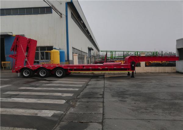 Tri 3/4 Axles Goosneck Low Base Trailer 100T Max Payload For Transport Heavy