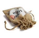 Logo Customized Burlap Favor Bags Drawstring Christmas Bag With Clear Window