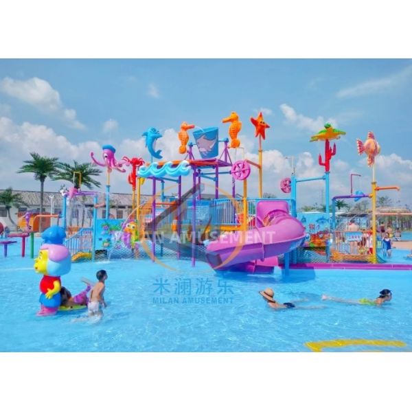 Big Size Aquatic Park Playground Entertained Water Play Structures 52x38m Dimension