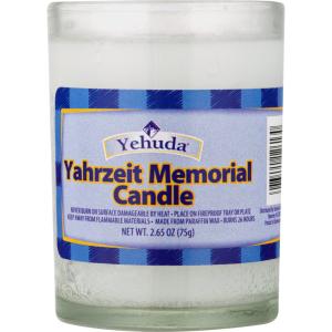 Wholesale 100% paraffin wax unscented memorial glass candle burns for 26 hours with printed label from china suppliers
