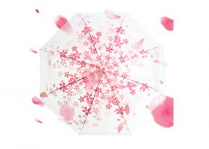 China Fashionable Ladies Pink Transparent Umbrella , Large Clear Dome Umbrella on sale