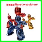 Hotel mall deco metal effect robert dog statue as decoration in park or hall