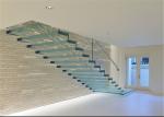 Indoor Floating Steps Staircase Led Stairs With Wood Tread , Customize Size