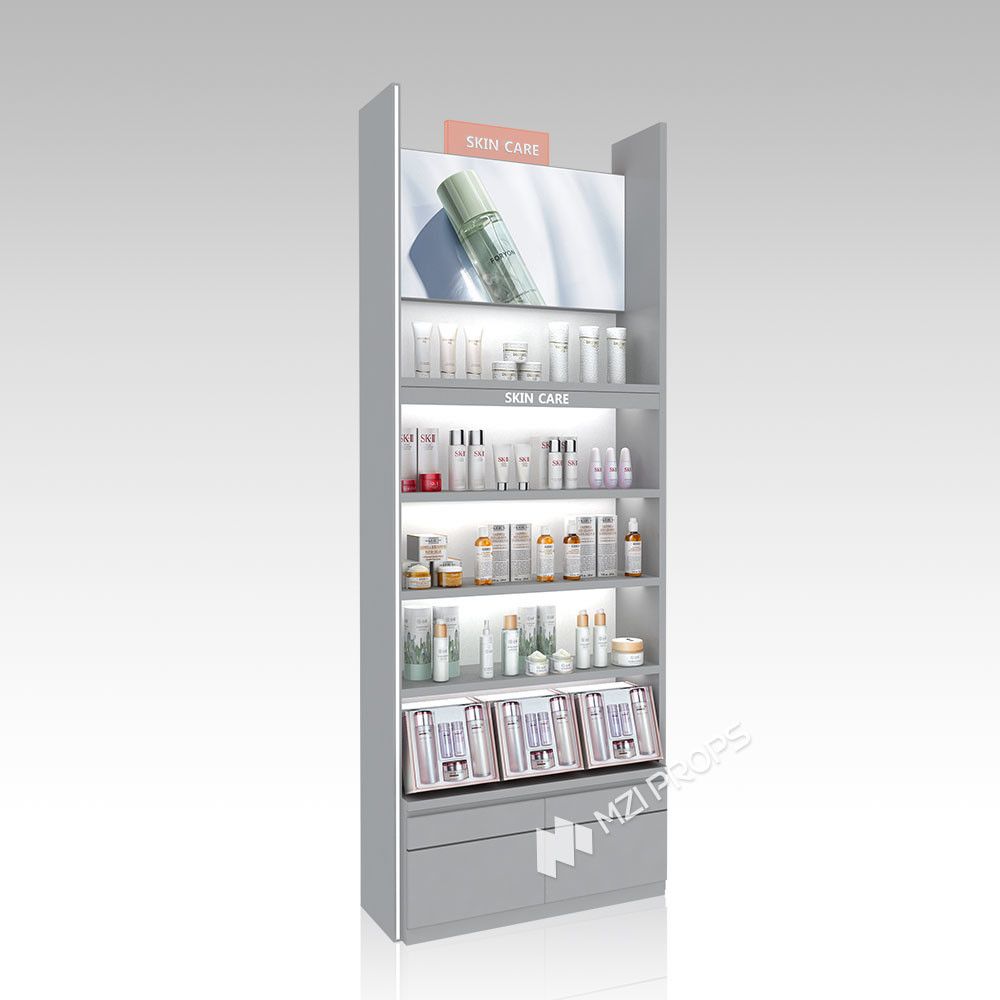 YHeS-P7 Multi-Level Lighting System Skincare Display Cabinet with 60mm Light Box