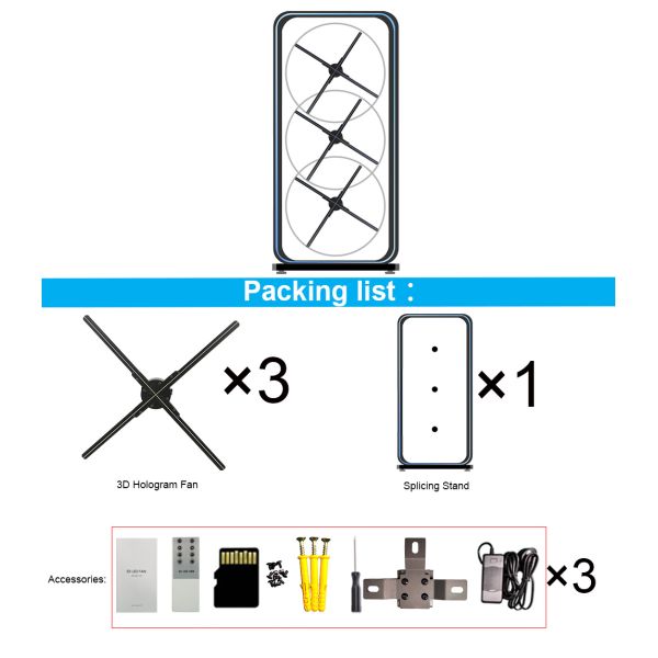 Wifi Holographic Projector Eye Catching Led Fan 3d Hologram 3d Fan 100cm Holographic Fan