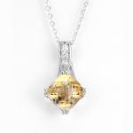 10mm 925 Silver Gemstone Pendant Yellow Triangle Citrine November Birthstone