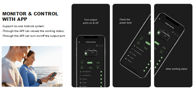 1228Wh LiFePO4 Portable Power Station For Camping LED Light