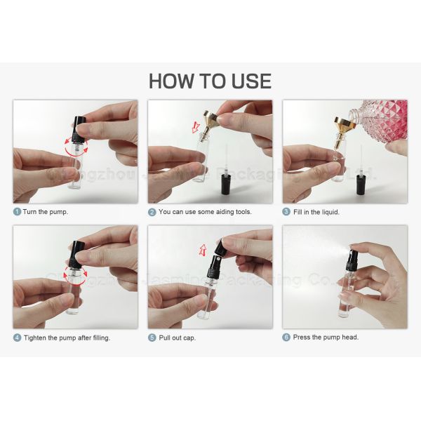 Custom 1ml 1.5ml 2ml Mini Perfume Sample Atomizer Tester Transparent Glass Spray Bottles with Box Packaging