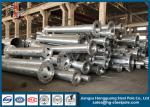 Hot Roll Steel Electric Pole , Transmission Steel Pole With Flange Connection