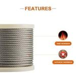 304 Stainless Steel Galvanized 7X19 6mm Galvanized Aircraft Cable For Fencing