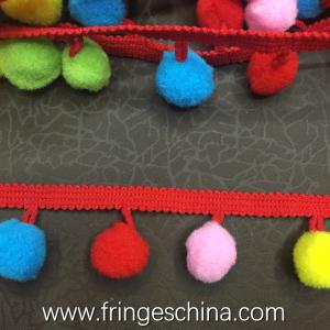 Wholesale Machine producing OEM wholesale beautiful fabric drapery trimmings beaded pom pom fringes from china suppliers