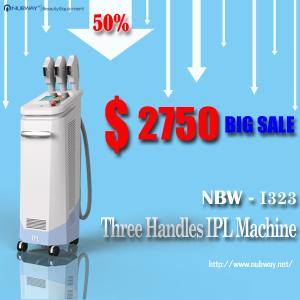 Wholesale 50% discounts off bottom price! 3 handles IPL machine for hair removal, skin rejuvenation from china suppliers