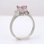2.11 Carats S925 Sterling Silver Natural Pink Sapphire Cz Ring Moissanite
