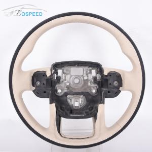 Wholesale Full Smooth Leather Land Rover Steering Wheel Round White Plain Weave from china suppliers