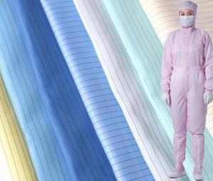 China Polyester Anti Static ESD Fabrics Electronic Factory Clean Room Fabrics on sale