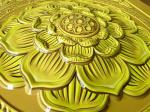 600x600mm Aluminum Metal Ceiling 3D Temple Board Gold Foil Buddha Hall Lotus